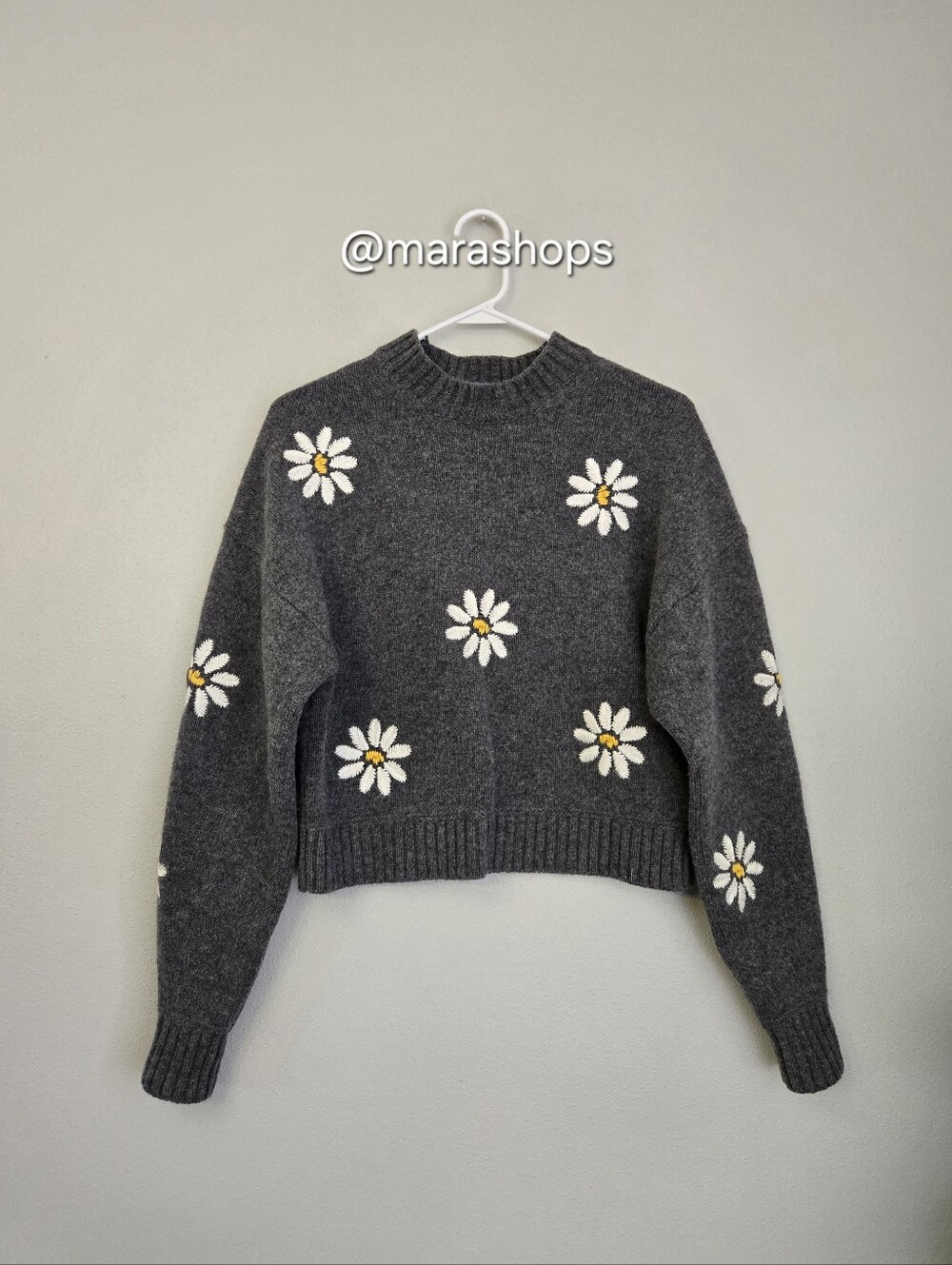 Boden Embellished Wool Sweater Dark Grey Melange - Picture 3 of 9